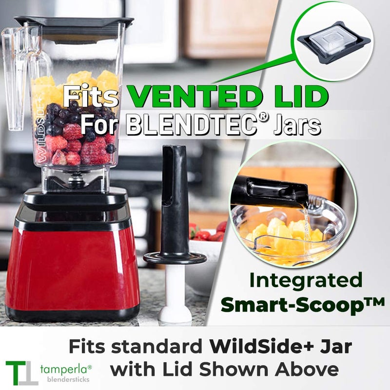 Blender Stick Tamper Fits Blendtec blenders- Hassle-Free Blending - FITS BLENDTEC's VENTED GRIPPER LID - BPA FREE - PATENTED - Image 5